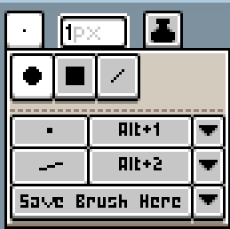 Custom brush shown in brush type menu